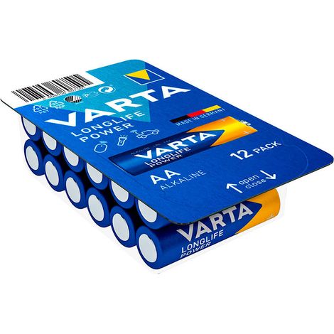 Pile Varta Longlife Power  Aa - Lr06 Boite 12 Unit  Ø14,5x50,5mm (1/2)