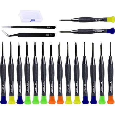 Jeu de tournevis 18 pièces pour réparer téléphone/lunettes/montres, multicolore (1/4)