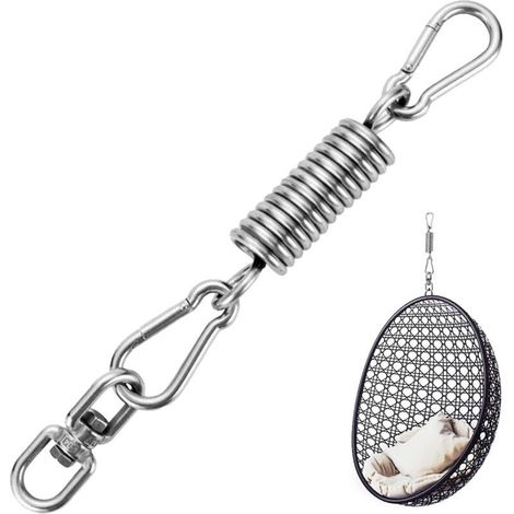 Chaise suspendue à ressort, ressort oscillant pour chaise suspendue, avec 2 mousquetons et crochet pivotant à 360°, capacité de charge jusqu'à 250 kg (1/5)