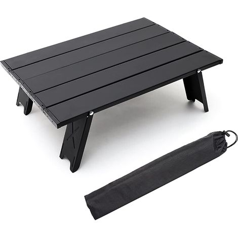 Table de plage personnelle mini pliable, petite table de camping portable en alliage d'aluminium, idéale pour l'extérieur, noire (1/3)