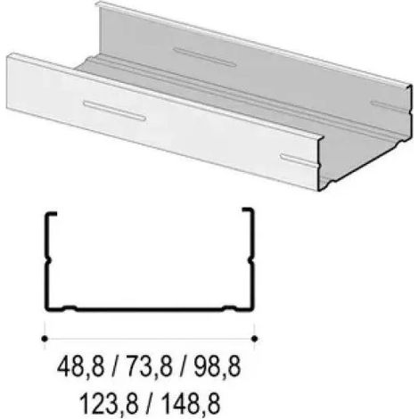 Profilé métal Knauf cw 75x50x0.6 zinc 4000 mm (1/2)