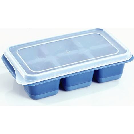 Set of 3 mini silicone ice cube trays with easy release and removable lids, perfect for drinks, the freezer, and food. (1/5)