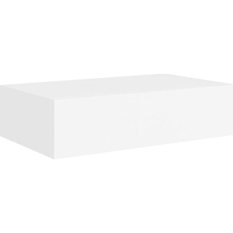 Estante con cajón de pared MDF blanco 40x23,5x10 cm vidaXL (1/7)