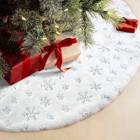 Couverture Sapin Fausse Fourrure Jupe Ronde Blanche-Fei Yu (1/5)