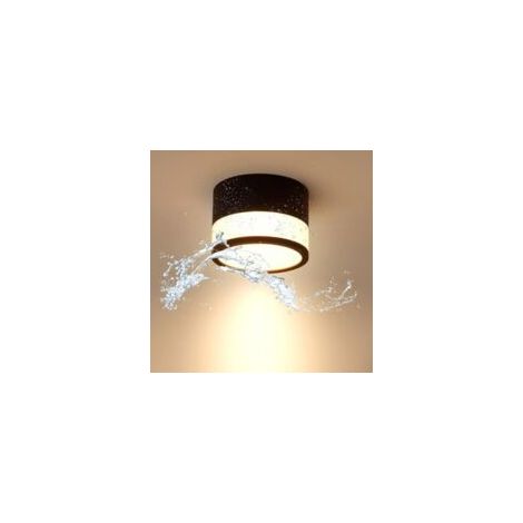QORVA-Plafonnier LED en saillie IP65 12 W, lumière blanche chaude 3 000 K, spot en aluminium pour salle de bain, couloir, cuisine,noir