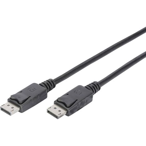 Câble de raccordement Digitus DisplayPort Fiche mâle DisplayPort, Fiche mâle DisplayPort 2.00 m noir DB-340100-020-S rond, blindage double Câble D S382411 (1/3)