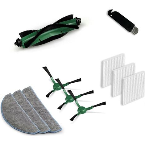 Pièces de Rechange pour Aspirateur Robot 1 Brosse Principale 3 Lingettes 3 Filtres HEPA 3 Brosses Latérales Compatible Y0110 Y0112 (1/4)