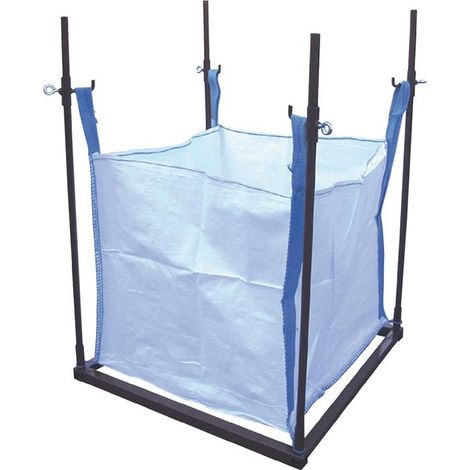 Sac à déchets Big-Bag-Gestell 1,01x1,01x1,4m – Volume 15500L – Montage facile avec supports réglables – Pour chantiers humides – Müba (1/3)