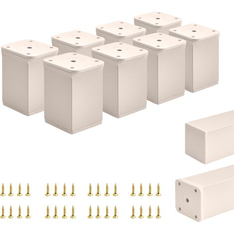 8 gambe per mobili base  Sezione trasversale 40x40 mm  Altezza - 60 mm  Colore: Cashmere + Viti incluse (1/5)