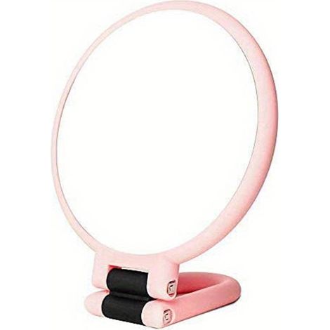 Miroir de poche avec grossissement x15 - miroir pliable double face avec poignée réglable - parfait pour le maquillage en voyage 