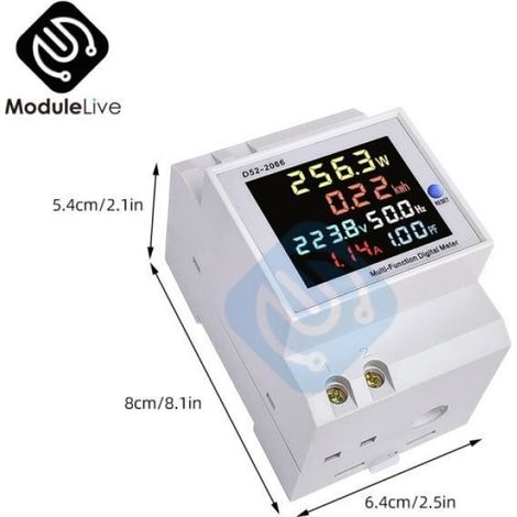 Tdm Externe - Moniteur 6 En 1 - Ac 40 À 300 V - 380 A - Rail Din - Tableau Électrique - Unité ×1 (1/4)
