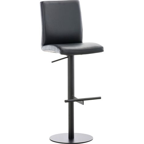 Sgabello da bar x1 regolabile in altezza e girevole a 360° piattaforma in metallo nero seduta in PVC nero 100004566