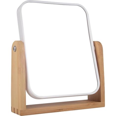 Miroir de bureau double face en bambou, portable et simple (1/5)