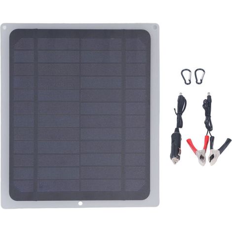 12V 10W Mini Panneau Solaire Anti Reverse Charge tanche Monocristallin USB Panneau Solaire Chargeur pour Téléphone Ventilateur Extérieur (1/4)