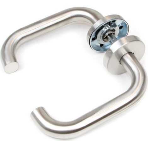 Poignée de porte intérieure en U avec rosace 53mm, acier inoxydable nickel satiné, ressort de rappel ACCESSOIRES POUR PULVERISATEUR (1/5)