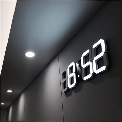 Orologio da parete a LED 3D , moderna sveglia digitale con display da 24 o 12 ore (1/5)