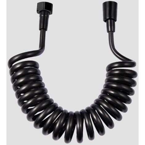 Sollbry Flexible de douche,tuyau à ressort télescopique, flexible rétractable pour douchette, WC et bidet (3M Noir) (1/4)