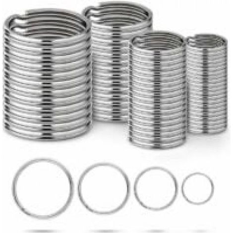 80 points - Anneaux à clic - Porte-clés de livre - Porte-clés - Porte-clés - Anneaux de rideau - Anneaux fendus pour clés - Joints toriques - 15/20/25/30 mm - 20 de chaque taille - pour étiquettes Hob (1/5)