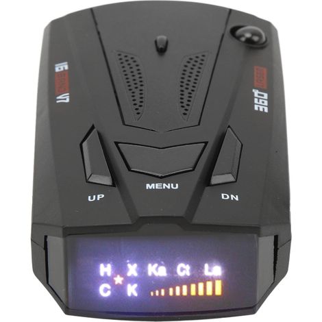 Détecteur de radar pour voiture, protection à 360°, alarme de vitesse, détecteur de chien électronique 16 bandes, testeur de vitesse pour compteur de vitesse, noir (1/5)