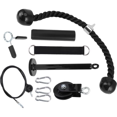 Kit de musculation DIY avec poulie double et sangle de traction pour le renforcement des triceps et des bras. (1/5)