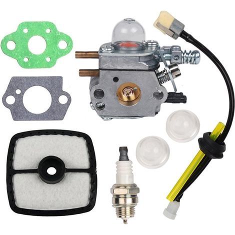 Carburetor assembly with gasket, air filter, primer bulb, and spark plug for Zama C1U-K52 (1/4)