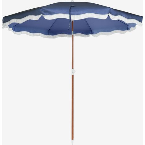 Sklum – Parasol droit Ø230 cm en polyester et acier – Protection UV50 – Mât en acier durable – Franges décoratives modernes