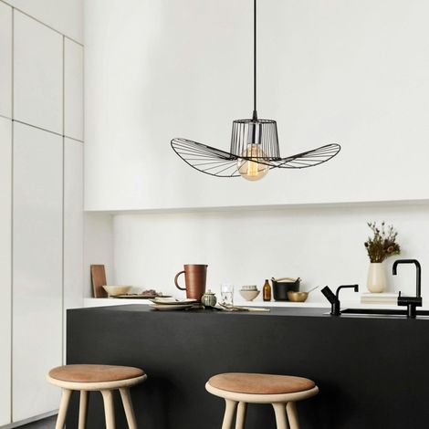 Suspension design noire métal filaire forme ondulée SINOP (1/5)