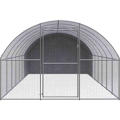 Maison Exclusive - Outdoor-Hühnerstall 3x8x2 m Verzinkter Stahl (1/5)