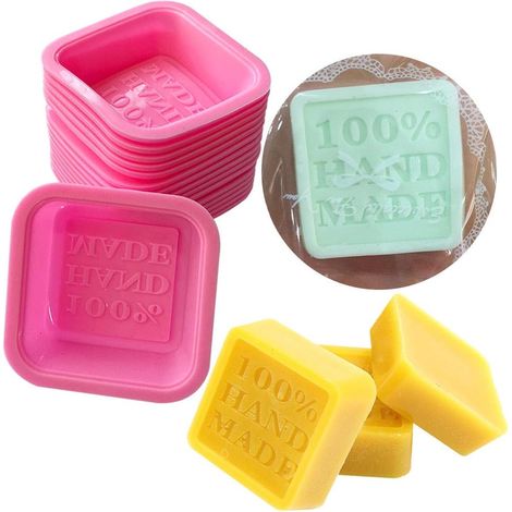 Lot de 10 moules de cuisine en siliCône en forme de savon estampillés « 100 % Handmade »-Fei Yu (1/5)