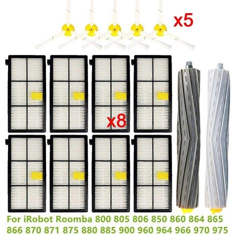 Hauptseitenbürsten für HEPA-Filter, kompatibel mit den Modellen 800, 805, 806, 850, 860, 864, 865, 866, 870, 871, 875, 880, 885, 960 und 964 (1/5)