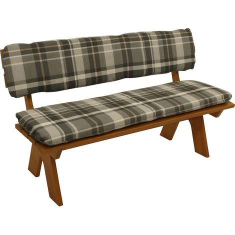 Auflagenset SEATTLE für Bank 3-sitzer 150cm, grau/beige kariert, 2-teilig (1/5)