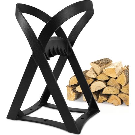 AUFUN Fendeur de bois manuel en acier au carbone, Fendeur de bois de chauffage portable en forme de X pour le camping, le BBQ, la maison, noir(Tye B)