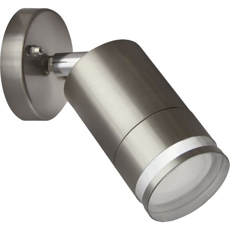 Lámpara de pared para jardín exterior, cromo mate, IP54, 35W, terraza, SPT, GU10, acero inoxidable, Ideus 03568 (1/2)