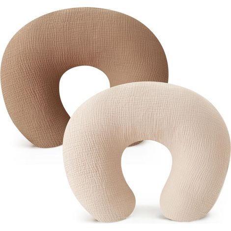 1 Taie d'oreiller d'allaitement, en coton, 17,1 × 14,4 × 5,5 cm, multicolore, pour allaitement et soutien bébé nouveau-né (1/5)