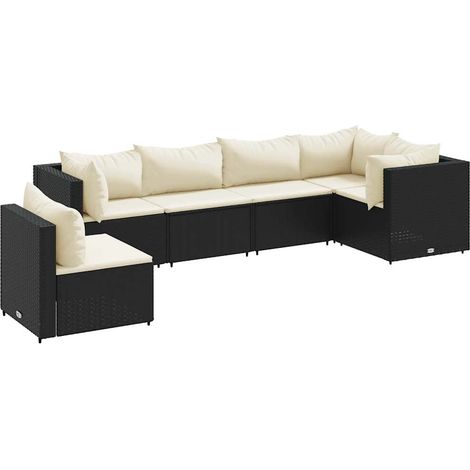 Maison Exclusive - Set Mobili da Giardino 6 pz con Cuscini in Polyrattan Nero