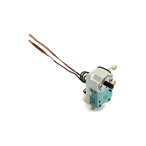 Termostato a doppia sfera per scaldabagno domestico. L di canna 425 mm. Regolabile da -5 a 65°C. Sicurezza a 100°C. Connessione a morsetti a vite.