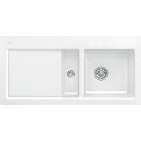V&B Einbauspüle SUBWAY 60 FLAT 965x475mm Be re Handbet. snow white