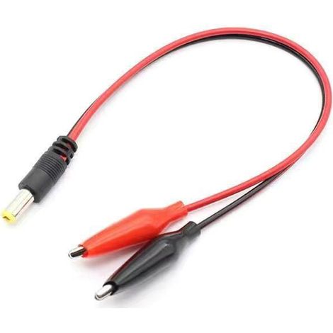 27 cm 5,5 x 2,1 mm DC-Buchse auf 2 Krokodilklemmen-Netzteilkabel (DC 5,5 x 2,1 Stecker)