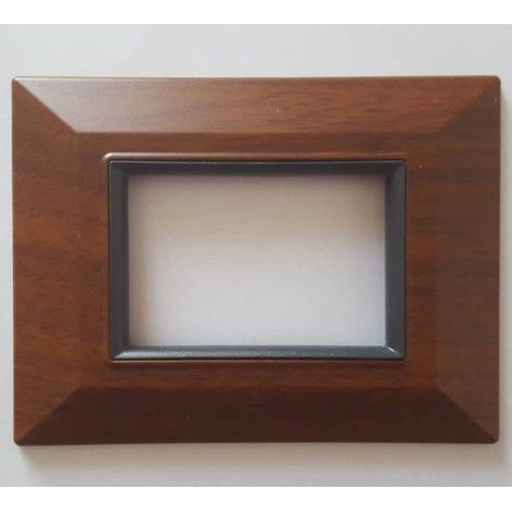 TrAdE Shop Traesio - Placca Placchetta Placchette Compatibili Per Serie Axolute Bticino Colorate Sq - Legno Chiaro -4 fori     -