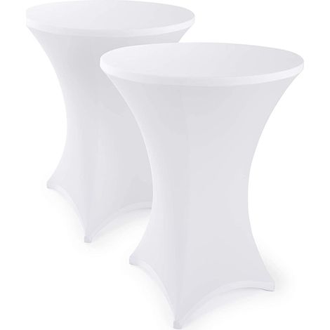 Lot de deux nappes blanches extensibles de style bistro, idéales pour les événements spéciaux et les réunions. (1/5)