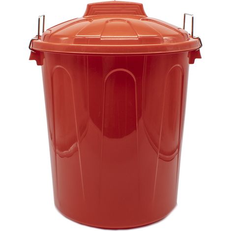 Cubo basura plastico comunidad con tapa 51 Litros Rojo