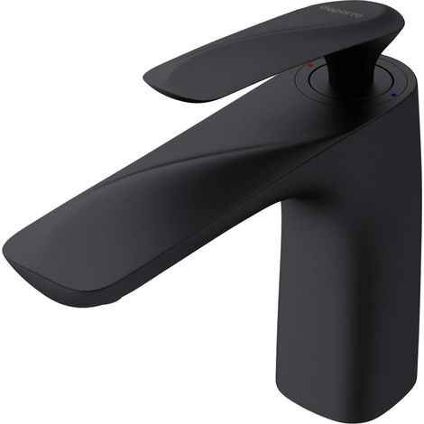 doporro Grifo mezclador monomando de 16,5cm para lavabo en negro mate para uso práctico (1/5)