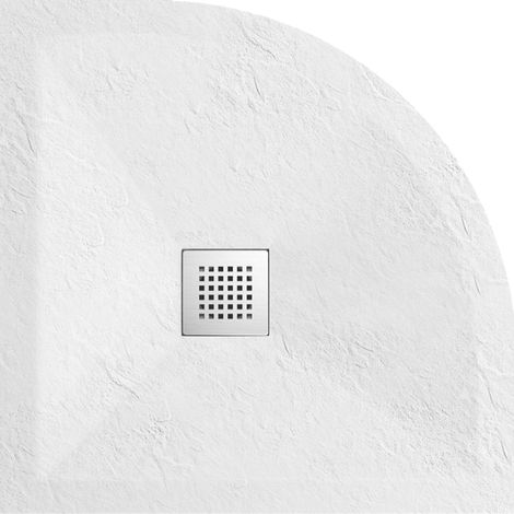 BALNEO – bac de douche plat semi-circulaire – bac composite 80×80×2,5 cm antidérapant antibactérien blanc (1/5)
