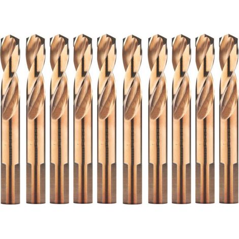 10 Forets Hélicoïdaux HSS Co Ex. Court 3 Méplats DIN 1897 PZ - Inox 130° D. 3.2 x Lt. 49 x Lu. 18 x Q. 3.2 mm x Z2 - Diamwood