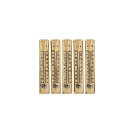 Set di 8 termometri in legno per interni, termometro in legno per misurare la temperatura e l'energia in ambienti interni ed esterni, termometro con scala Celsius e Fahrenheit - Crezuo