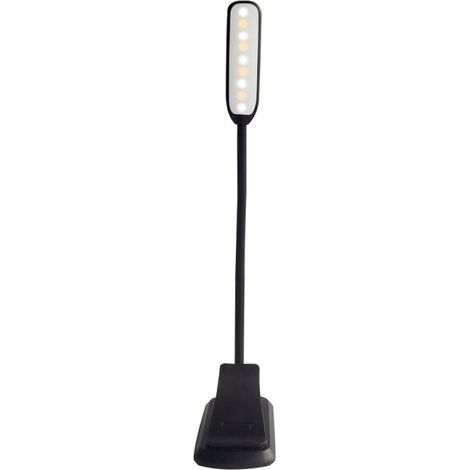 Lampe De Lecture À Pince - 7 LED Rechargeable USB - 3 Modes De Luminosité - Collier Flexible 360° En Silicone - Pour Lecture Nocturne Au Lit Ou Bureau - 1 Pièce (1/5)