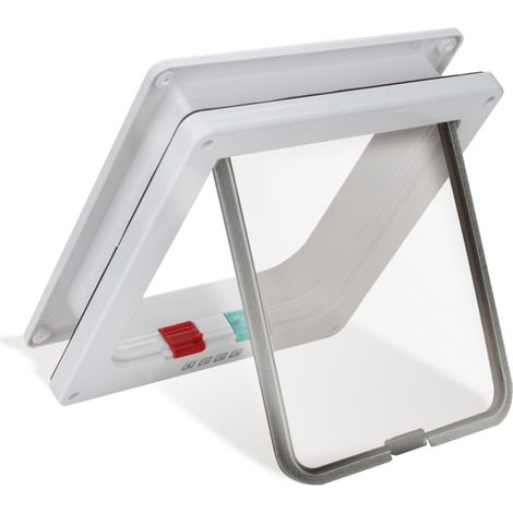 SWANEW Porta per gatti con chiusura magnetica e 4 vie, resistente agli agenti atmosferici, facile da installare, garantendo un'isolamento perfetto e una maggiore sicurezza per il tuo animale L 25x23,5 (1/5)