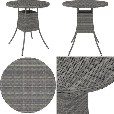 Gartentisch Grau 70x70x73 cm Poly Rattan - Gartentisch grau - Gartentisch aus PE-Rattan