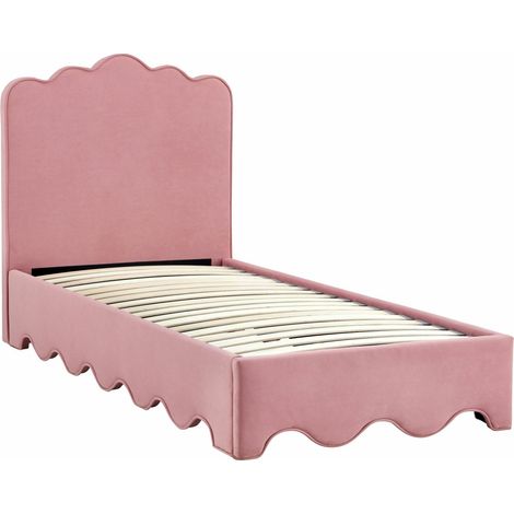 Cama Houston 1972, Rosa, Individuales, 90x200, Tapiz, Somieres, 98x216x117cm