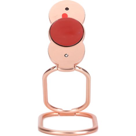 Ringförmiger Handyhalter mit Fingermulde, 360°-Drehung, Metallgriff, faltbare Halterung für magnetische Autobefestigung, Roségold (1/5)